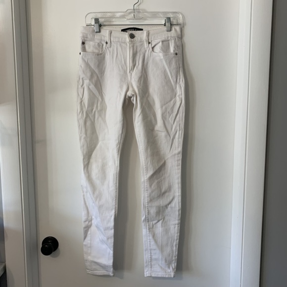 Express Jeans Denim Legging Women's Size 4 White Mid Rise 5-Pocket - Picture 1 of 9